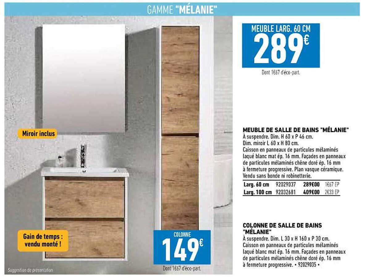 meuble de salle de bains "mélanie", colonne de salle de bains "mélanie"