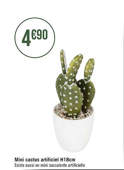 mini cactus artificiel h18cm