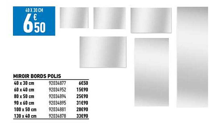 miroir bords polis
