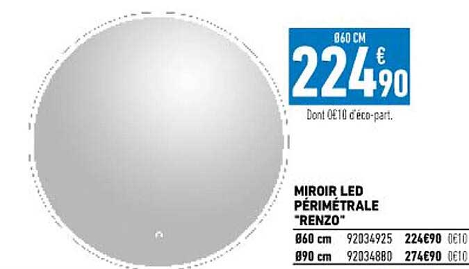 miroir led périmétrale "renzo"