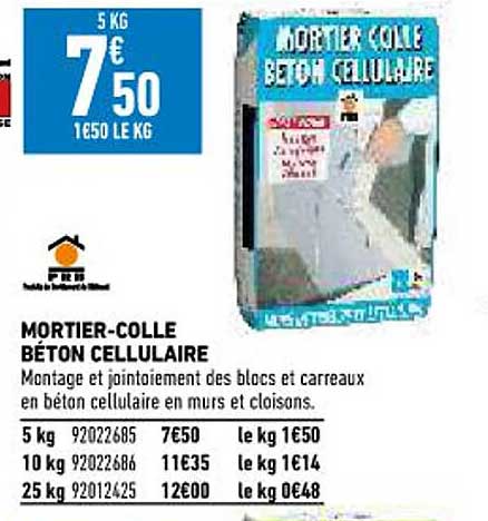 mortier-colle béton cellulaire
