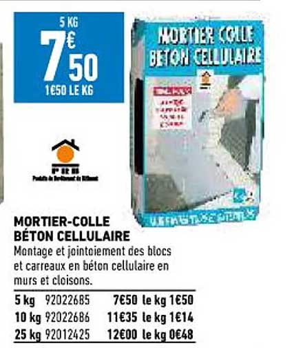 mortier-colle béton cellulaire