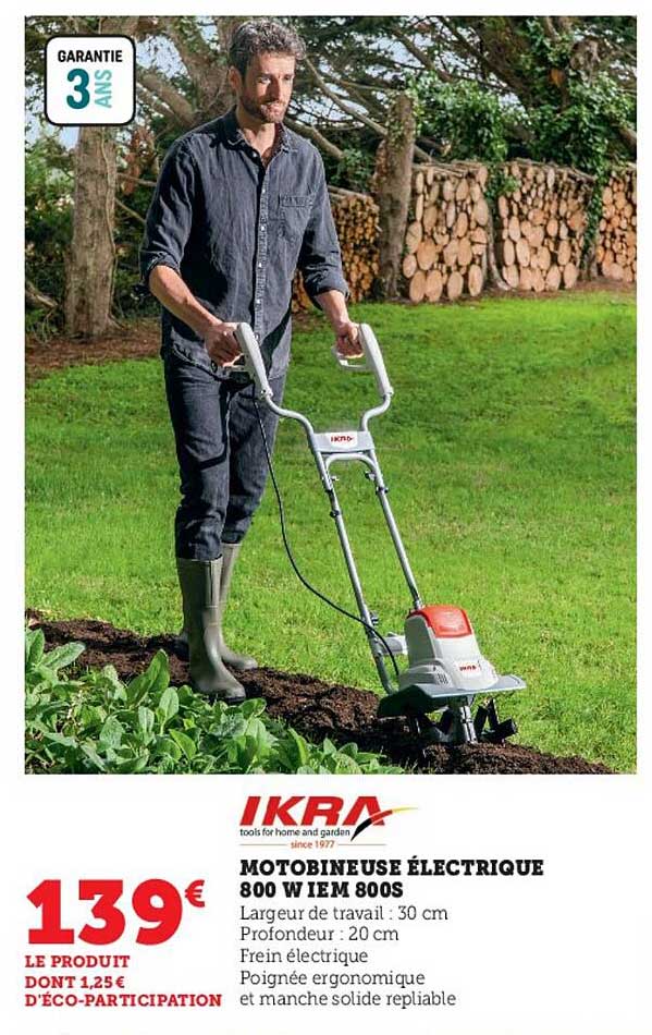 motobineuse électrique 800 w iem 800s ikra