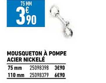 mousqueton à pompe acier nickelé