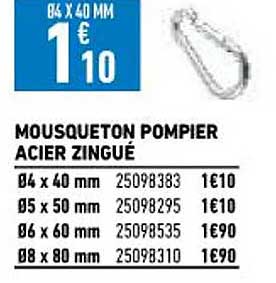 mousqueton pompier acier zingué