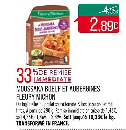 moussaka boeuf et aubergines fleury michon