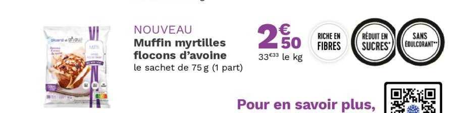muffin myrtilles flocons d'avoine