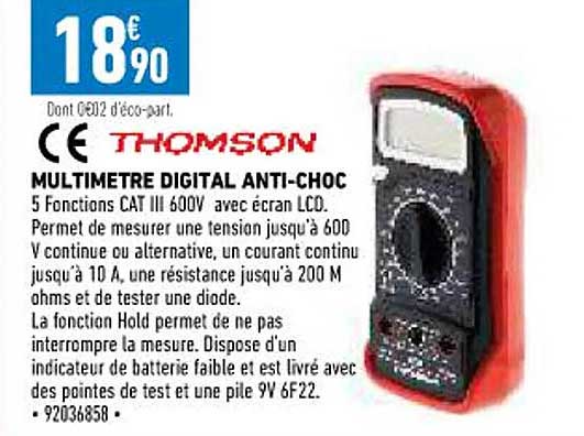 multimètre digital anti-choc thomson