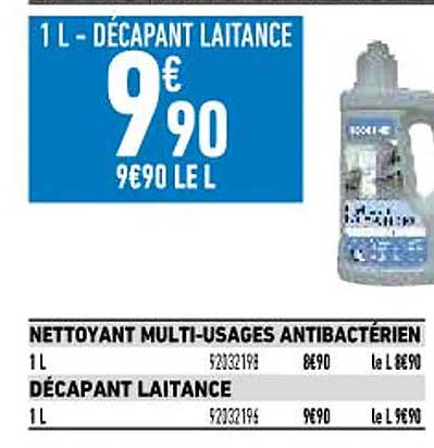 nettoyant multi-usages antibactérien, décapant laitance