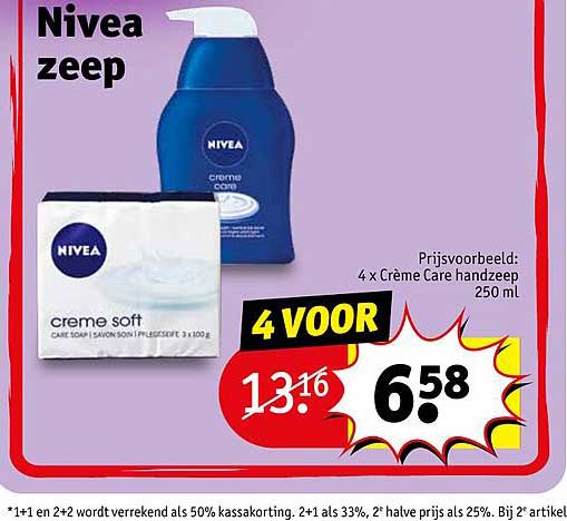 Nivea Zeep 4 X Crème Care Handzeep