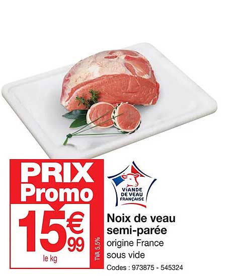 noix de veau semi-parée