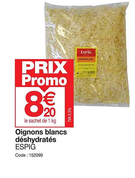 oignons blancs déshydratés espig