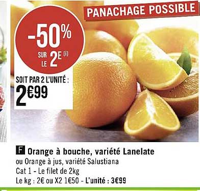 orange à bouche, variété lanelate -50% sur le 2e