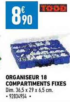 Organiseur 18 Compartiments Fixes Tood