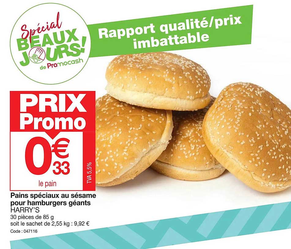 Pain Spéciaux Au Sésame Pour Hamburgers Géants Harry's