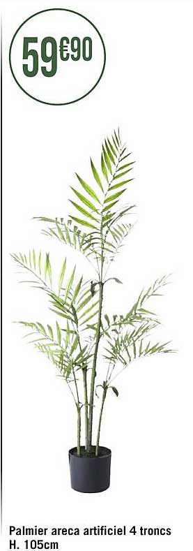 palmier areca artificiel 4 troncs h. 105cm