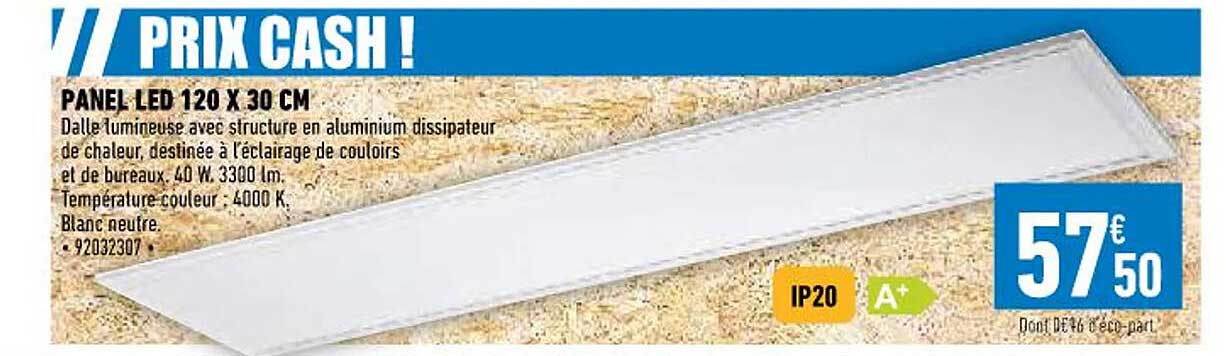 panel led 120 x 30 cm