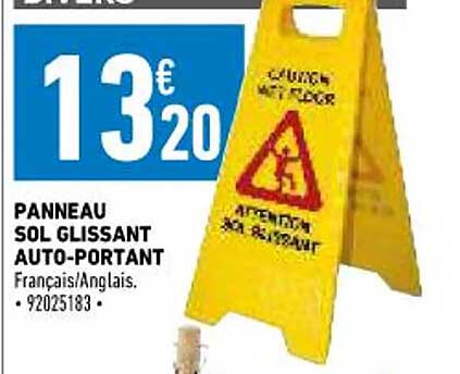 panneau sol glissant auto-portant