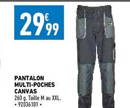 pantalon multi-poches canvas