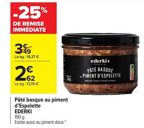 pâté basque au piment d'espelette ederki