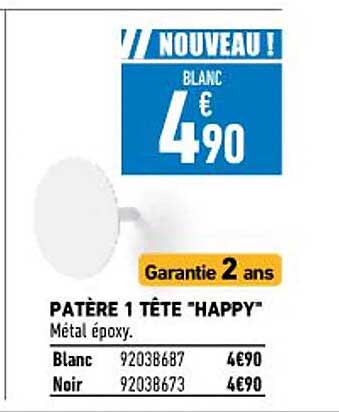 Patère 1 Tête "happy"