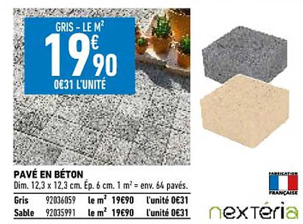 pavé en béton nextéria