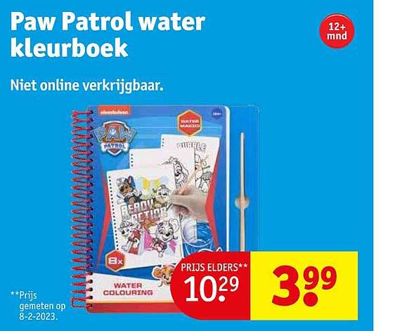paw patrol water kleurboek