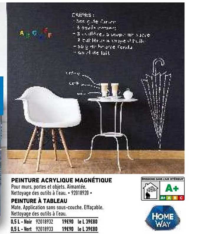 peinture acrylique magnétique home way, peinture à tableau home way