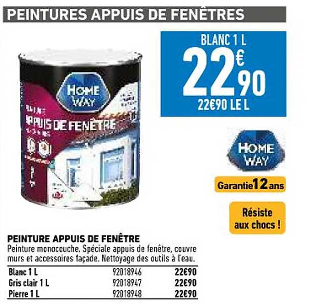 peinture appuis de fenêtre home way
