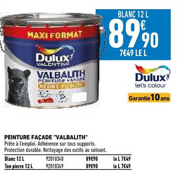 Peinture Façade "valbalith" Dulux Valentine