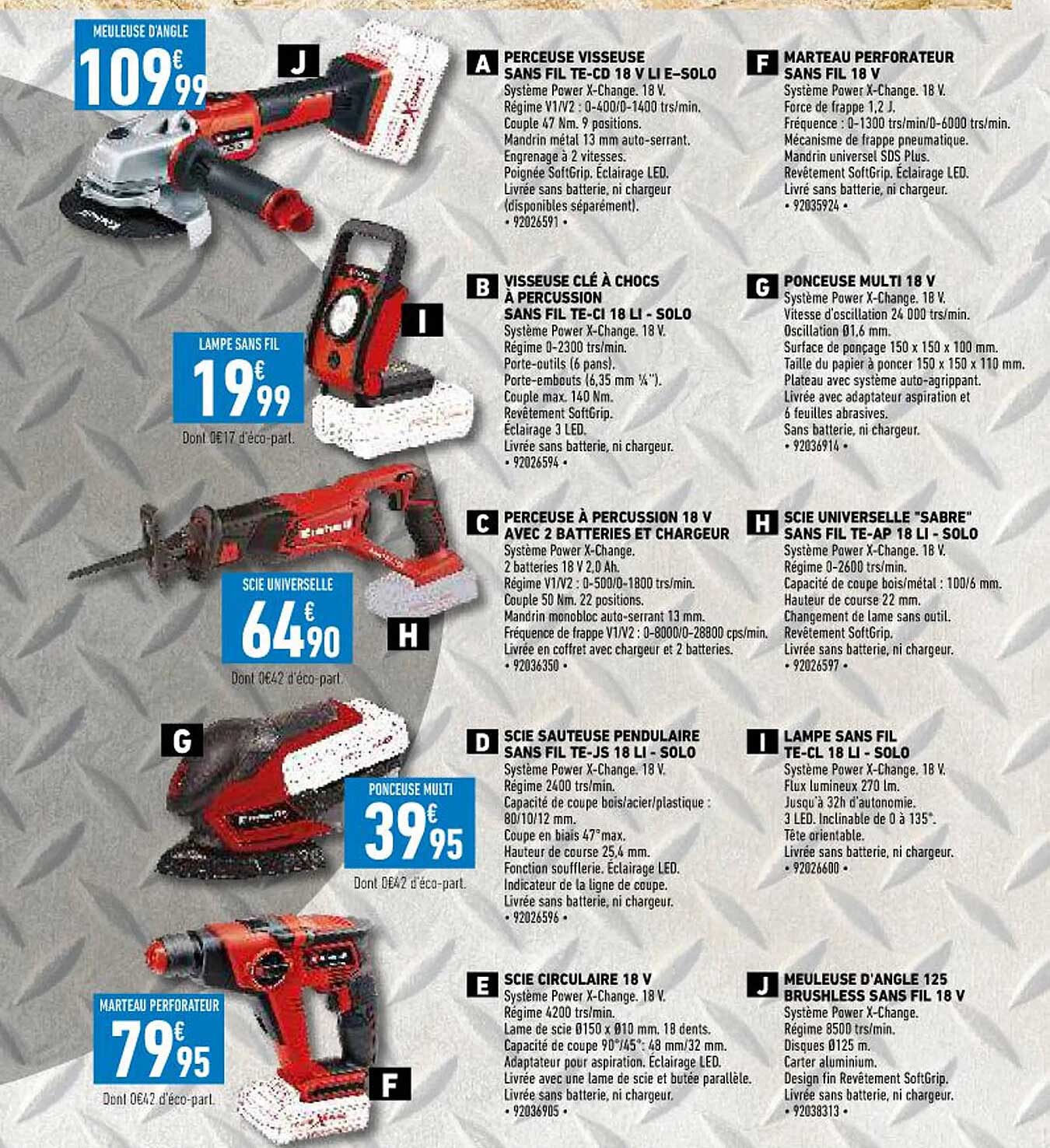 perceuse visseuse sans fil te-cd 18v li e-solo, marteau perforateur sans fil 18v, visseuse clé à chocs à percussion sans fil te-ci 18 li-solo, ponceuse multi 18v, perceuse à percussion 18v