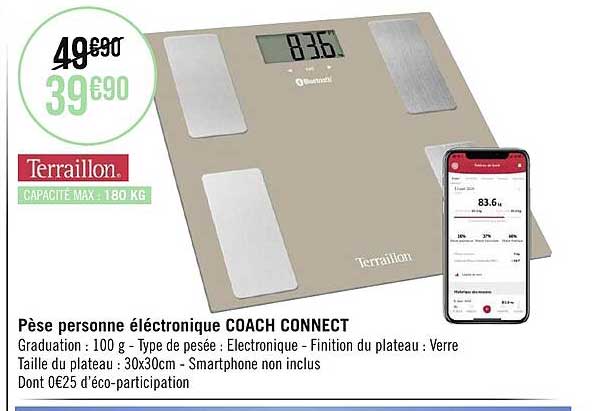 pèse personne éléctronique coach connect terraillon