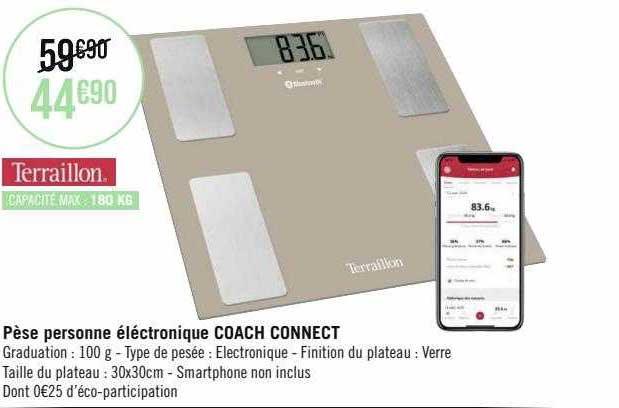 pèse personne éléctronique coach connect terraillon