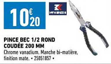 pince bec 1-2 rond coudée 200 mm mc kenzie