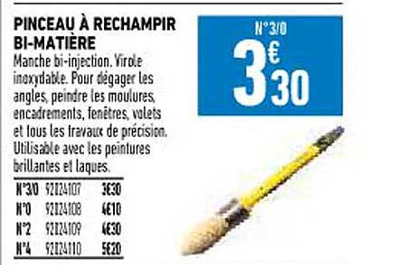 pinceau à rechampir bi-matière