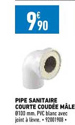 pipe sanitaire courte coudée mâle