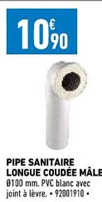 pipe sanitaire longue coudée mâle