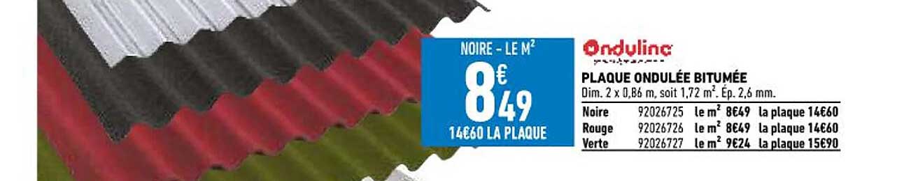 Plaque Ondulée Bitumée Onduline