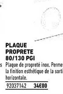 plaque propreté 80-130 pgi
