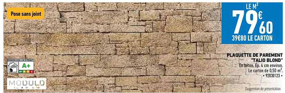 Plaquette De Parement "talio Blond" Modulo