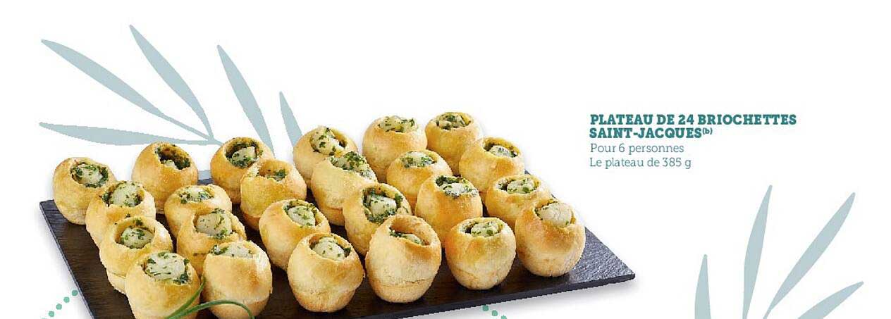 plateau de 24 briochettes saint-jacques