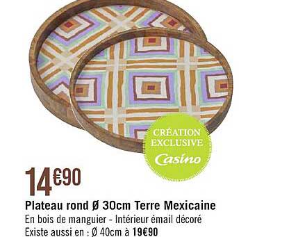 plateau rond ø 30cm terre méxicaine