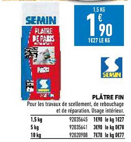 plâtre fin semin