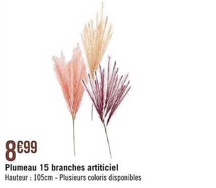 plumeau 15 branches artificiel