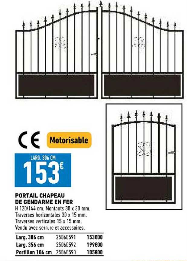 portail chapeau de gendarme en ver