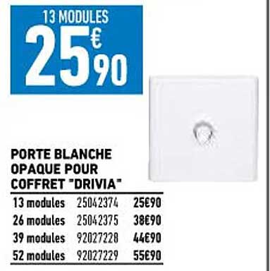 porte blanche opaque pour coffret "drivia"