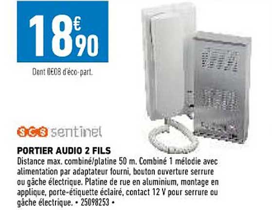 portier audio 2 fils scs sentinel