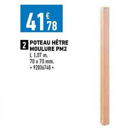 poteau hêtre moulure pm2