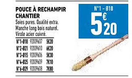 pouce à rechampir chantier