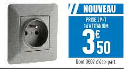 prise 2p+t 16A titanium